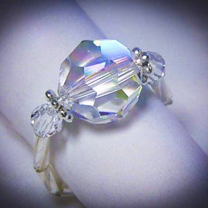 "TWINKLE" STERLING SILVER SWAROVSKI CRYSTAL RING